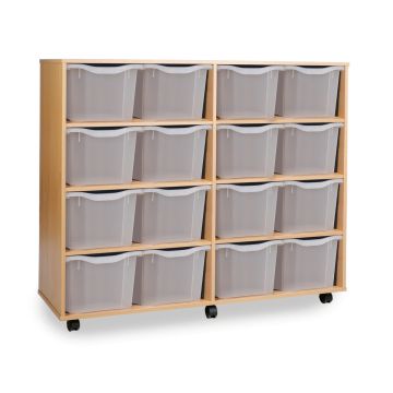 16 Triple Tray Unit Beech Clear