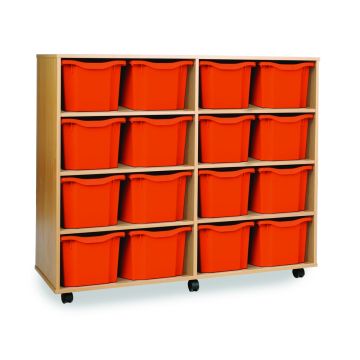16 Triple Tray Unit Beech Tangerine