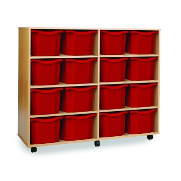 16 Triple Tray Unit Beech Red