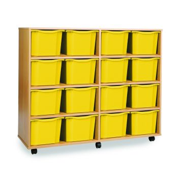 16 Triple Tray Unit Beech Yellow