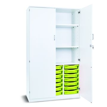 21 Single Tray Storage Cupboard White Lime