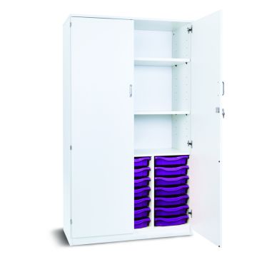 21 Single Tray Storage Cupboard White Purple