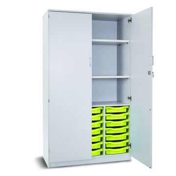 21 Single Tray Storage Cupboard Grey Lime