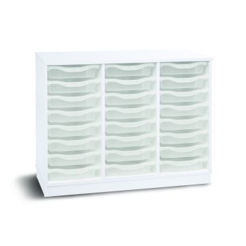 24 Single Premium Tray Unit White Clear