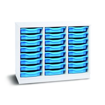 24 Single Premium Tray Unit White Cyan