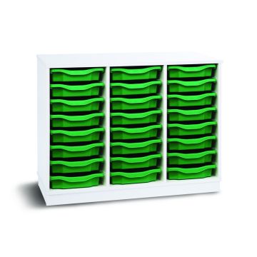 24 Single Premium Tray Unit White Green