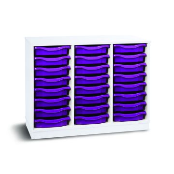 24 Single Premium Tray Unit White Purple