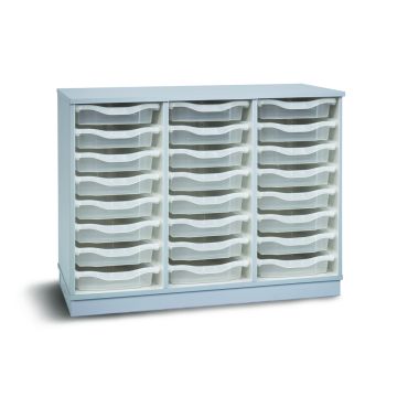 24 Single Premium Tray Unit Grey Clear