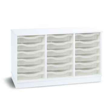 18 Single Premium Tray Unit White Clear