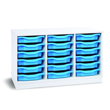 18 Single Premium Tray Unit White Cyan