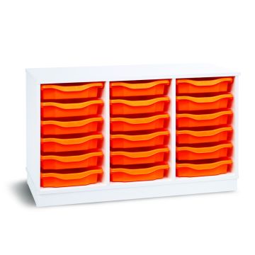 18 Single Premium Tray Unit White Tangerine