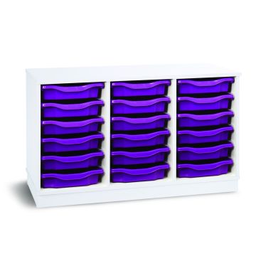 18 Single Premium Tray Unit White Purple