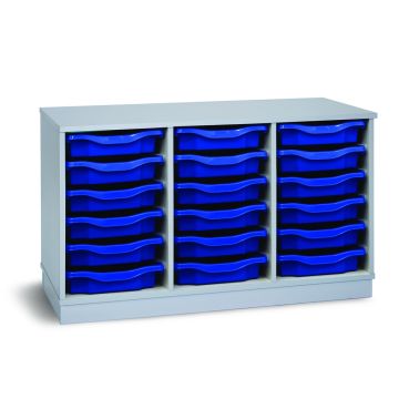 18 Single Premium Tray Unit Grey Blue