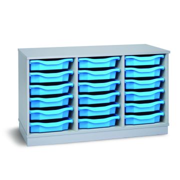 18 Single Premium Tray Unit Grey Cyan