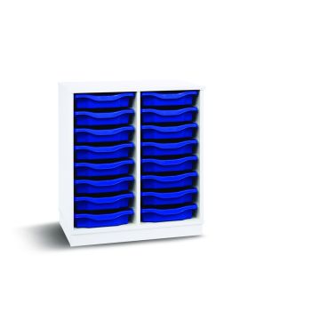 16 Single Tray Unit White Blue