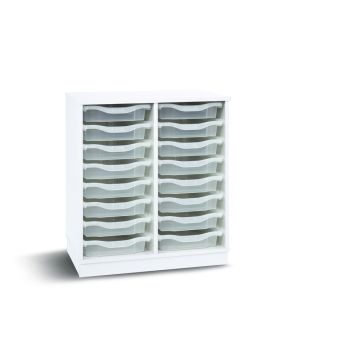 16 Single Tray Unit White Clear