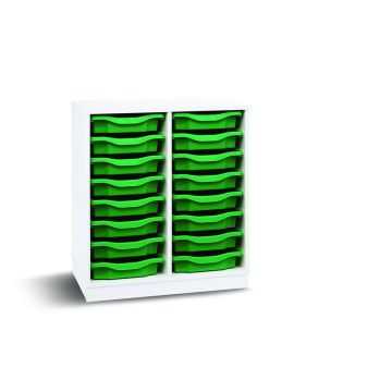 16 Single Tray Unit White Green