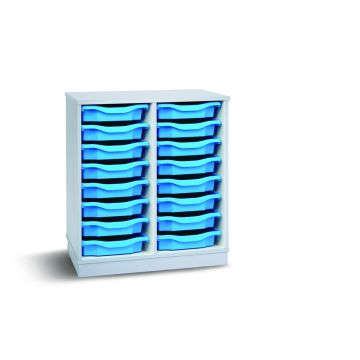 16 Single Tray Unit Grey Cyan