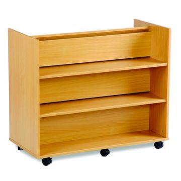 Library Unit with 3 Angled  & 3 Horizontal Shelves Maple