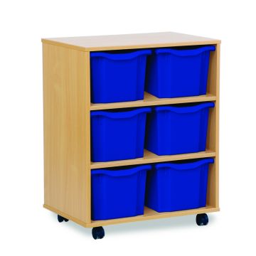 6 Triple Tray Unit Beech Blue