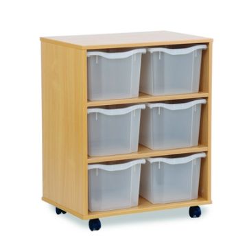 6 Triple Tray Unit Beech Clear