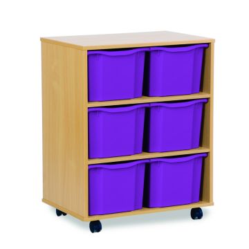 6 Triple Tray Unit Beech Purple