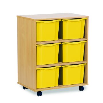 6 Triple Tray Unit Beech Yellow