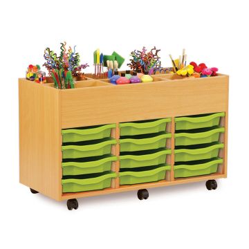 6 Bay Kinderbox Beech Single Trays Lime