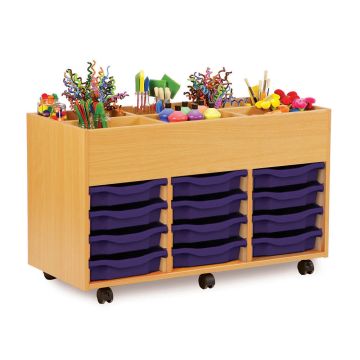 6 Bay Kinderbox Beech Single Trays Purple