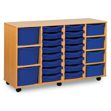 16 Single, 4 Double, 3 Triple Tray Unit Blue