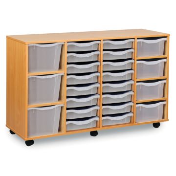 16 Single, 4 Double, 3 Triple Tray Unit Clear