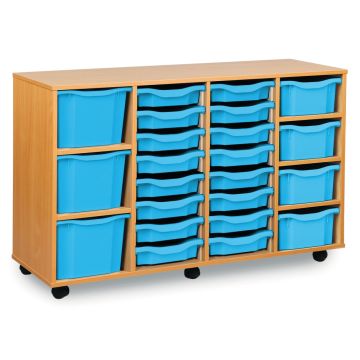 16 Single, 4 Double, 3 Triple Tray Unit Cyan