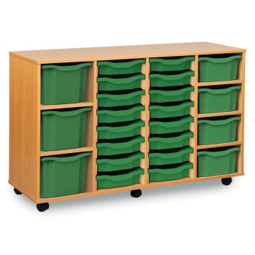 16 Single, 4 Double, 3 Triple Tray Unit Green