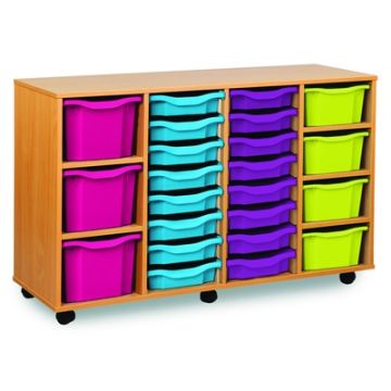 16 Shallow, 4 Double & 3 Triple Tray Unit Beech Multi - please specify