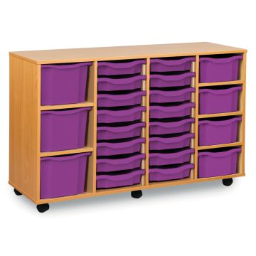 16 Single, 4 Double, 3 Triple Tray Unit Purple