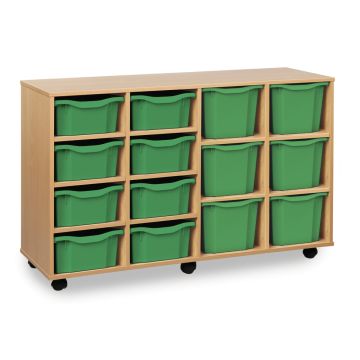 8 Double & 6 Triple Tray Unit Beech Green