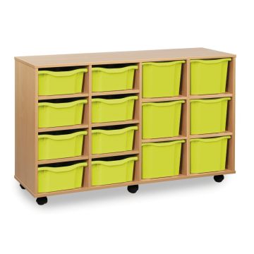 8 Double & 6 Triple Tray Unit Beech Lime