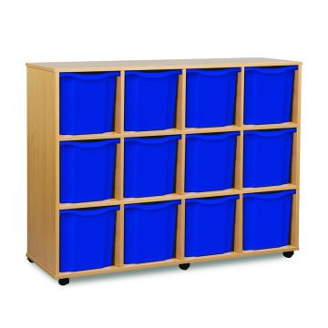 12 Quad Tray Unit Beech Blue