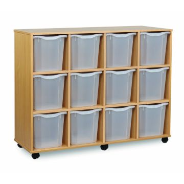 12 Quad Tray Unit Beech Clear