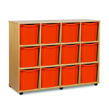 12 Quad Tray Unit Beech Tangerine