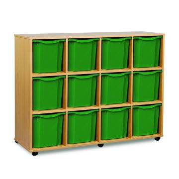12 Quad Tray Unit Beech Green