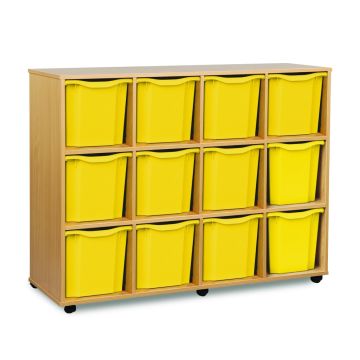 12 Quad Tray Unit Beech Yellow