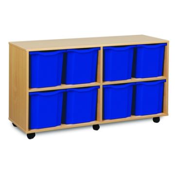 8 Quad Tray Unit Beech Blue