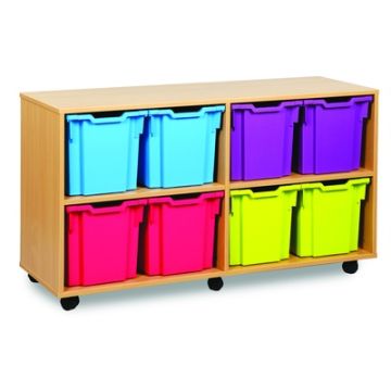 8 Quad Tray Unit Beech Clear