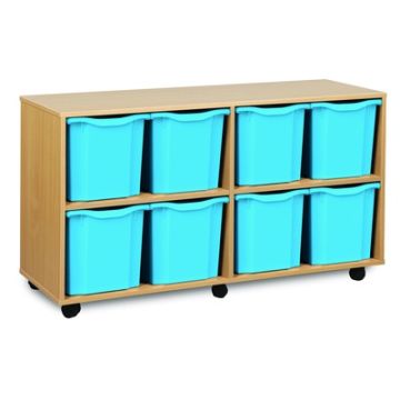 8 Quad Tray Unit Beech Cyan