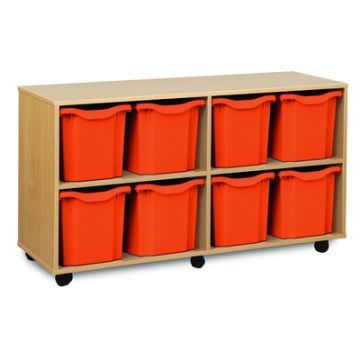 8 Quad Tray Unit Beech Tangerine