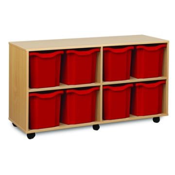 8 Quad Tray Unit Beech Red