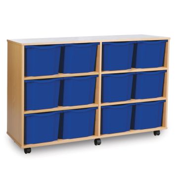 12 Triple Tray Unit Beech Blue