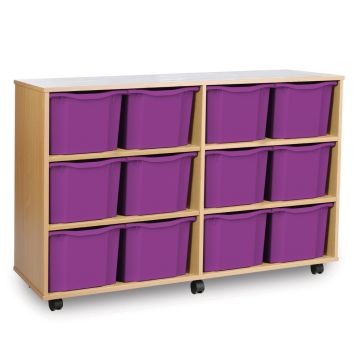 12 Triple Tray Unit Beech Purple