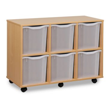 6 Quad Tray Unit Beech Clear